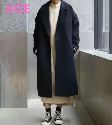 코에 koe 베이직 싱글 버튼 코트