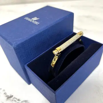 컨디션 최상 스와로브스키 SWAROVSKI 골드 크리스탈 뱅글
