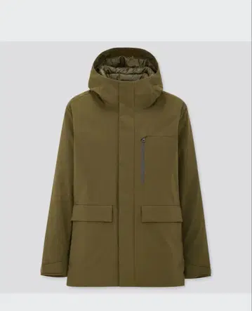 UNIQLO 하이브리드 다운 파카 올리브 다운 자켓 S