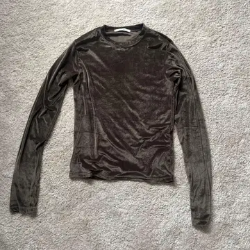 OHOTORO 다크 브라운 긴팔 T셔츠 벨로아