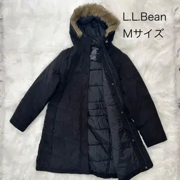 L.L.Bean 롱 코트 M 사이즈 블랙 후드 퍼 포함 방한 따뜻한