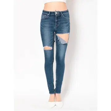 GYDA H/Wsplit 데미지 스키니 데님 팬츠