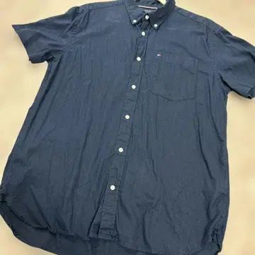 TOMMY HILFIGER 네이비 반팔 셔츠 XL