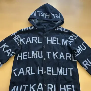 칼 헬무트 후드 니트 가디건