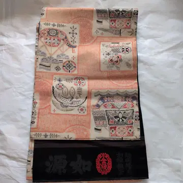 후쿠로 오비 여원 오렌지 계열 앤티크