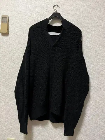 논사피엔스 오버 사이즈 빅 울 니트 /2 블랙 스트레치