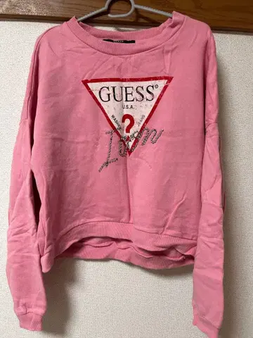 GUESS 핑크 크롭 트레이닝복