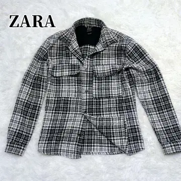 ZARA 자라 트위드 자켓 화이트 x 블랙 화이트 x 블랙