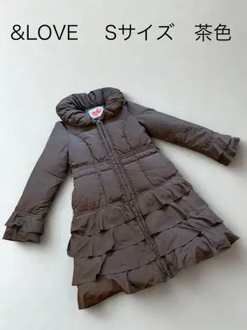 [ 새상품급 ] &LOVE 프릴 리본 포함 브라운 A라인 다운 코트 S
