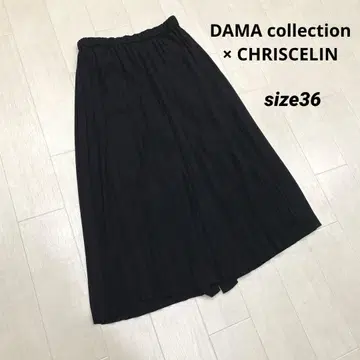 더마 컬렉션 x 크리스세린 플리츠 가우초 스커트 36 블랙