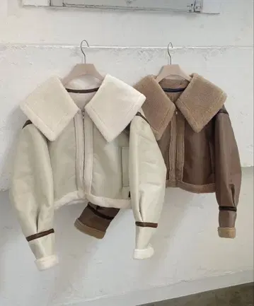 Retrogirl 인조 가죽 무스탕 자켓