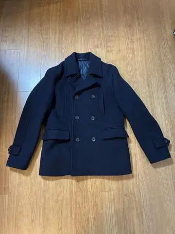 JUNRED 네이비 피 코트 울 블루종 아우터