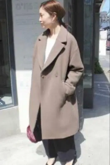 SLOBEIENA 빅 라펠 오버코트