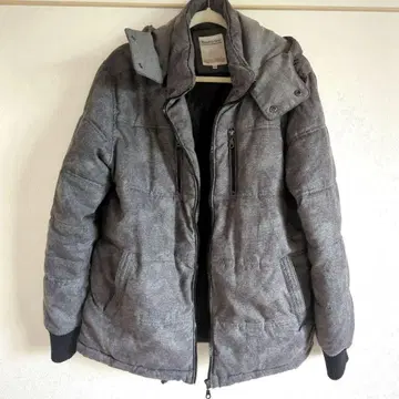 남성용 면 자켓 그레이 LL 사이즈 탈부착 후드 부착