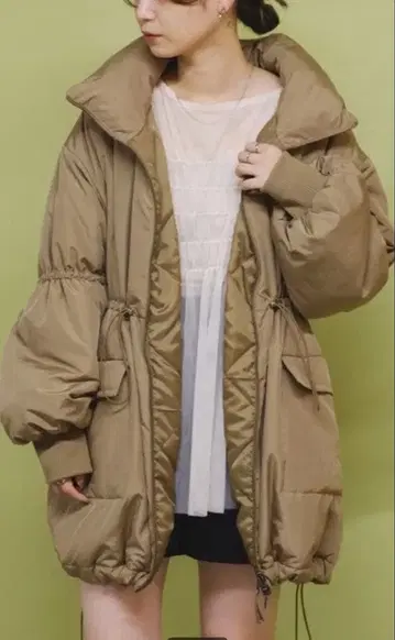 카스타네 캔디 슬리브 리버서블 코트 다운 2way 베이지