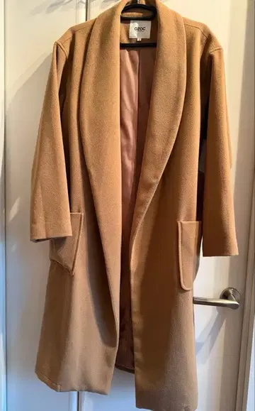 OZOC 롱 코트 오픈 프론트