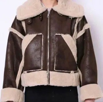 EMODA 무스탕 코트 브라운 숏 자켓