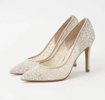 다이애나 라메 튤 펌프스 9cm 힐 22.5cm 브라이덜