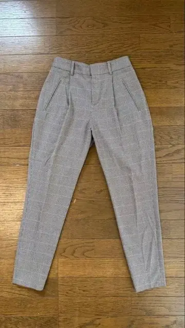 [ 새상품급 ] 그레이 x 오렌지 하운드투스 체크 무늬 팬츠