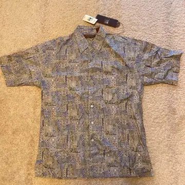 Tori Richard 기하학 패턴 하와이안 셔츠