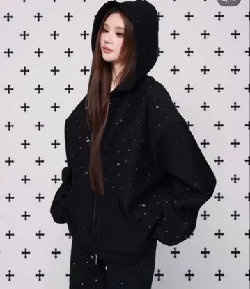 ANDWANG kirakira jewel zip up 후드티 M 사이즈