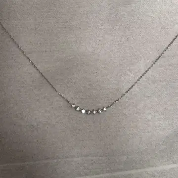 다이아몬드 k10wg 목걸이 라인 뤼르 스마일