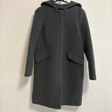 그린 라벨 노카라 후드 코트