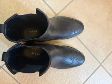 BEAMS 블랙 사이드 고어 부츠 37