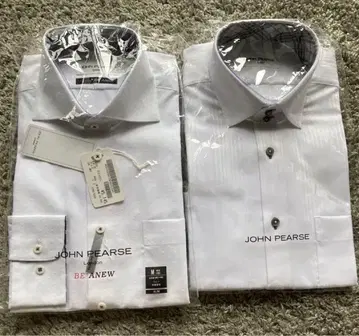 2장 세트 화이트 스트라이프, 도트 드레스 셔츠 M 사이즈 새상품