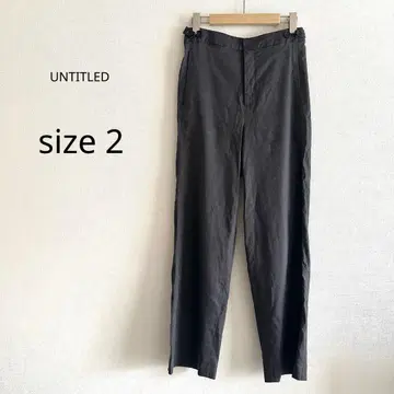 [ UNTITLED ] 린넨 슬랙스 콜라보 차콜 그레이 월드 출퇴근