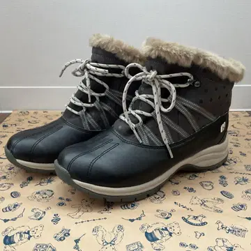 미사용 새상품 리라싸먼트 여성용 블랙 퍼 부츠 24cm