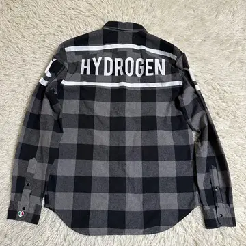 [ HYDROGEN ] 하이드로겐 플란넬 셔츠 긴팔 체크 L