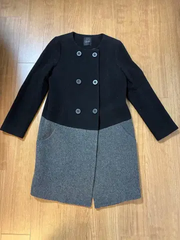 어반 리서치 로쏘 Rosso 더블 버튼 바이컬러 울 코트