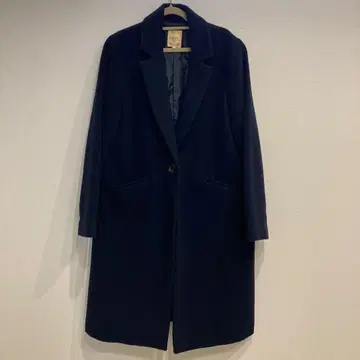 네이비 체스터 코트 울 혼방