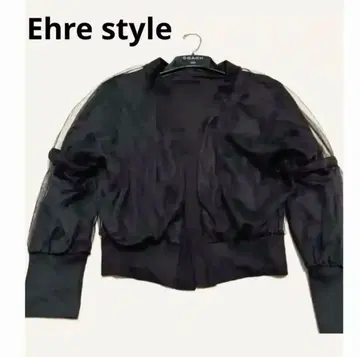 새상품급 에레스 타일 블랙 튤 가디건 여성용 슬림 귀여운