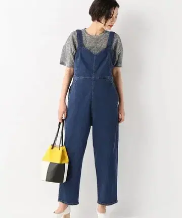 새상품 미사용 스픽 앤 스팬 데님 살로펫 올인원