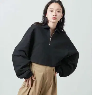 MARW UNITED ARROWS 하프 지퍼 맨투맨 블랙