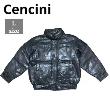 Cencini 빈티지 가죽 다운 자켓 양가죽