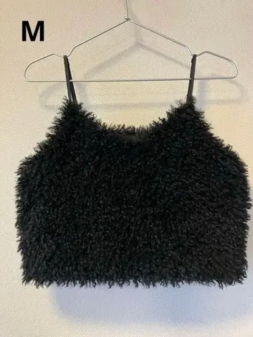 Re:EDIT 티베트 라무 인조 모피 뷔스티에 블랙 M