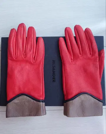 JilSander 가죽 빨간색 장갑 21cm x 8cm