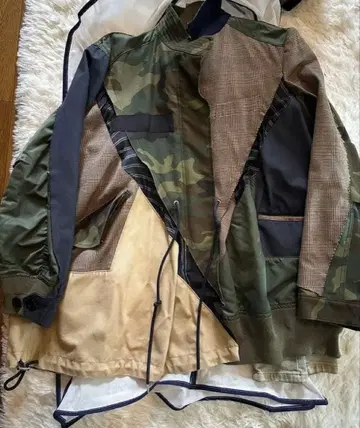 레어 Sacai 18aw 패치워크 MA-1 블루종 자켓 재구축