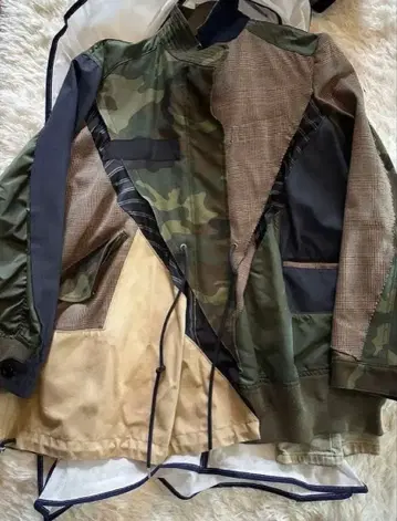 레어 Sacai 18aw 패치워크 MA-1 블루종 자켓 재구축