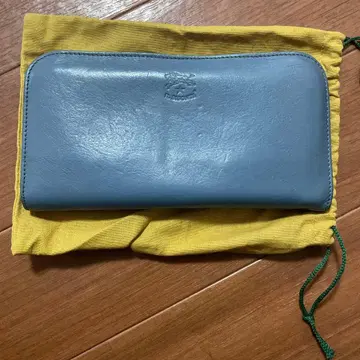 새상품급 일비종떼 L자 장지갑 블루 계열 남녀 공용 더스트백 포함