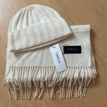Cashmee 캐시미어 100% 미사용 스톨 머플러 니트 모자