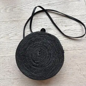 블랙 뜨개질 바스켓백 발리