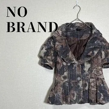 JF 앤티크 빈티지 반팔 자켓 겉옷 퍼프 슬리브 브라운 계열