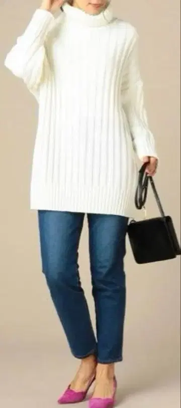 택 포함 새상품 Doux archives  니트 터틀넥 스웨터