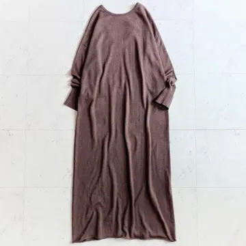새상품급 와 WALANCE 코튼실크 스무스 니트 원피스 브라운