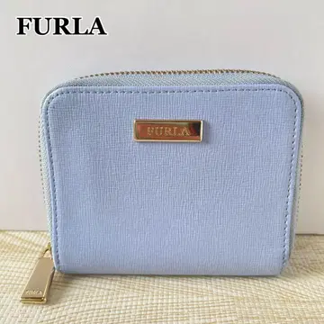 FURLA 접이식 지갑 블루 스카이블루
