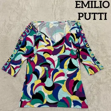 에밀리오 푸치 7부 소매 티셔츠 L 올 패턴 멀티 컬러